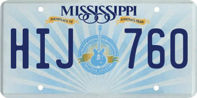 MS license plate HIJ760