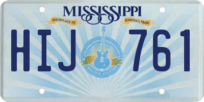 MS license plate HIJ761