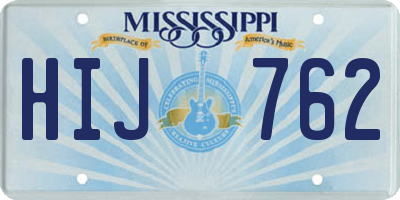 MS license plate HIJ762