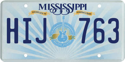 MS license plate HIJ763
