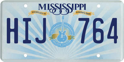 MS license plate HIJ764