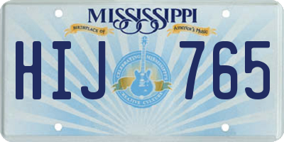 MS license plate HIJ765