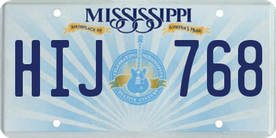 MS license plate HIJ768