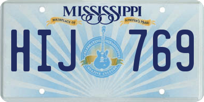 MS license plate HIJ769