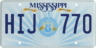 MS license plate HIJ770
