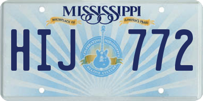 MS license plate HIJ772