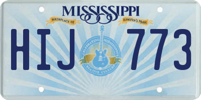 MS license plate HIJ773