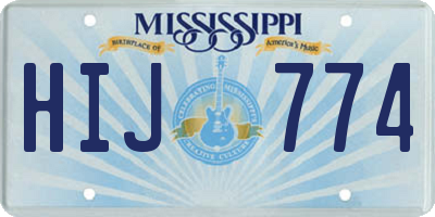 MS license plate HIJ774