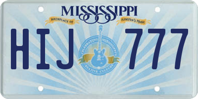 MS license plate HIJ777