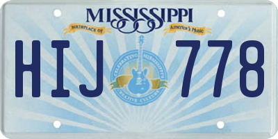 MS license plate HIJ778