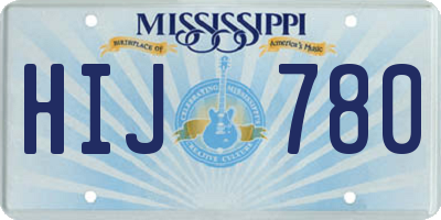 MS license plate HIJ780