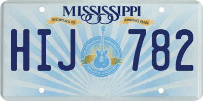 MS license plate HIJ782