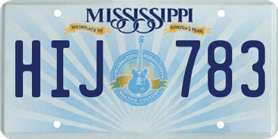 MS license plate HIJ783