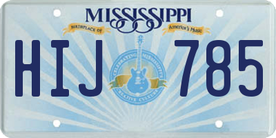 MS license plate HIJ785