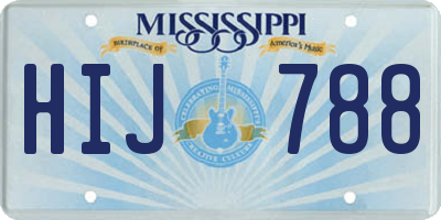 MS license plate HIJ788