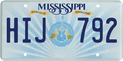 MS license plate HIJ792