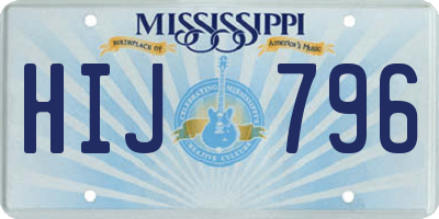 MS license plate HIJ796