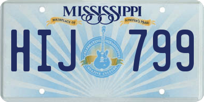 MS license plate HIJ799