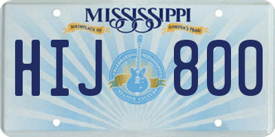 MS license plate HIJ800