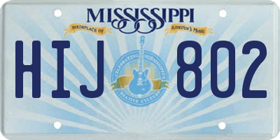 MS license plate HIJ802
