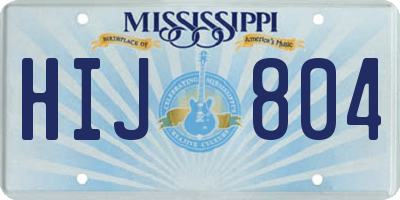 MS license plate HIJ804