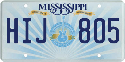 MS license plate HIJ805