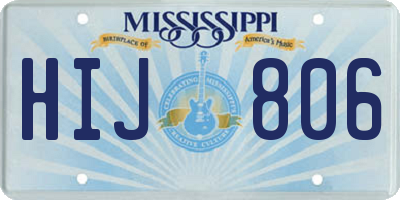MS license plate HIJ806
