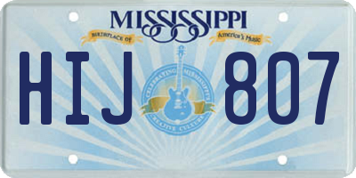 MS license plate HIJ807