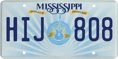 MS license plate HIJ808