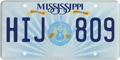 MS license plate HIJ809