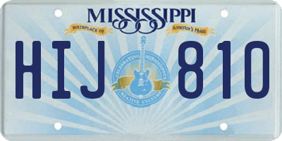 MS license plate HIJ810