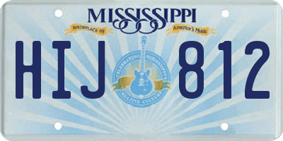 MS license plate HIJ812