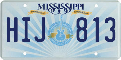 MS license plate HIJ813