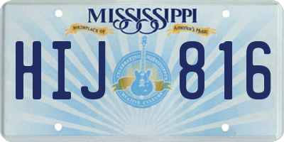MS license plate HIJ816