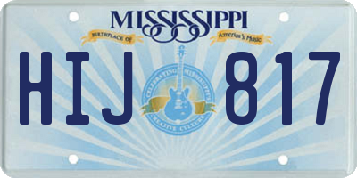 MS license plate HIJ817