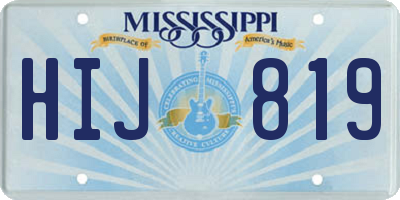 MS license plate HIJ819