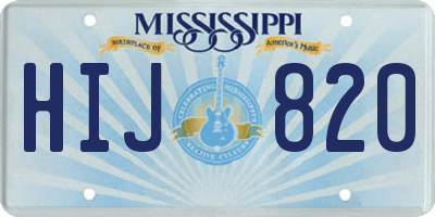 MS license plate HIJ820