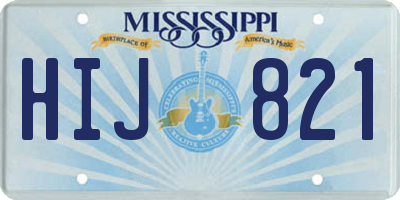 MS license plate HIJ821