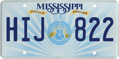 MS license plate HIJ822