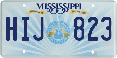 MS license plate HIJ823