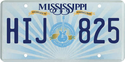 MS license plate HIJ825