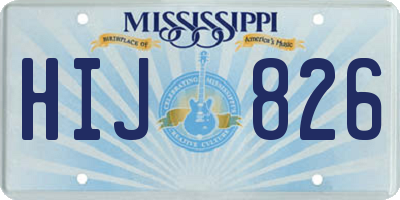 MS license plate HIJ826