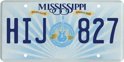 MS license plate HIJ827