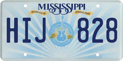 MS license plate HIJ828