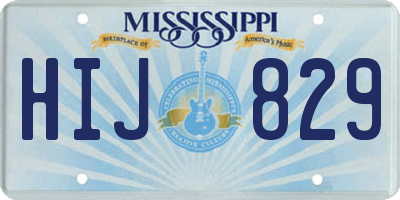 MS license plate HIJ829
