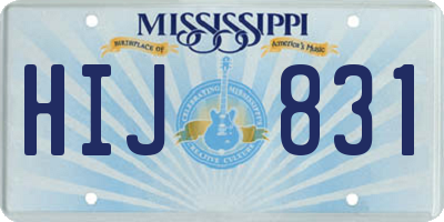 MS license plate HIJ831