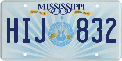 MS license plate HIJ832