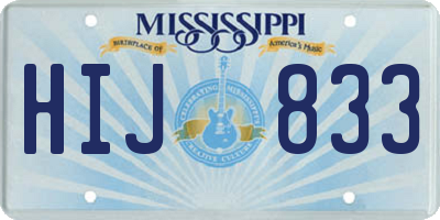 MS license plate HIJ833
