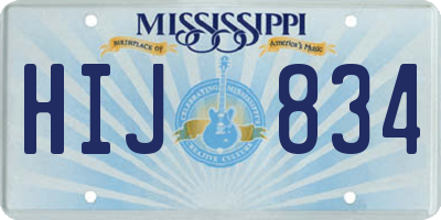 MS license plate HIJ834
