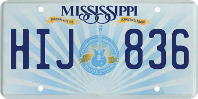 MS license plate HIJ836